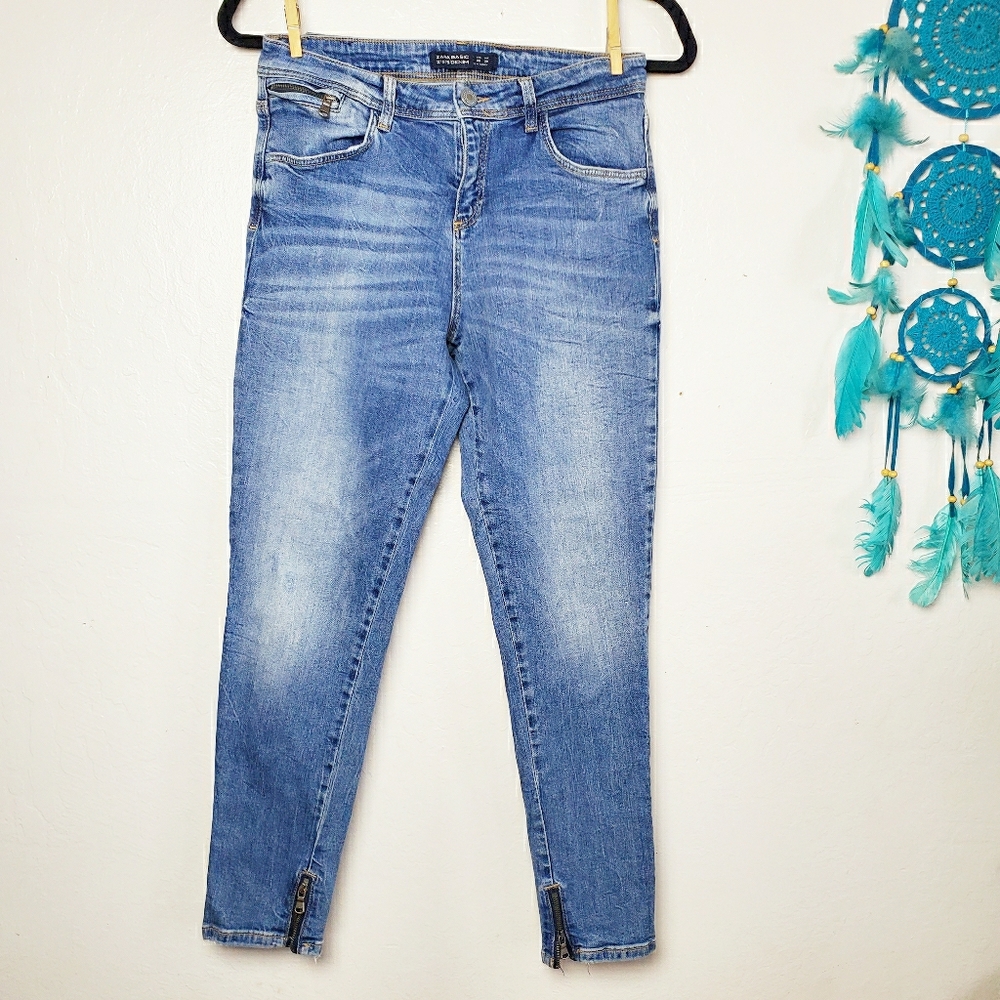 5/$20 Zara midrise zipped skinny jeans 8